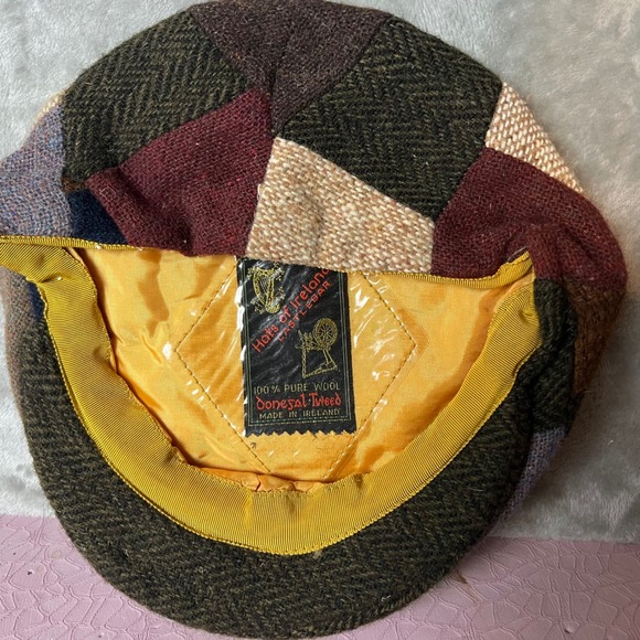 Hats of Ireland Donegal Tweed Patchwork Flat Cap Made in Ireland 100 Pure Wool - Picture 5 of 6